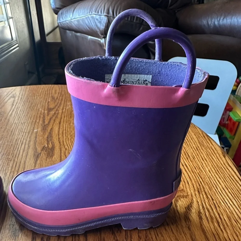 Purple and Pink Rain & Snow Boots Waterproof Design